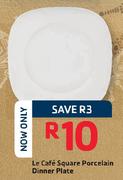 Le Cafe Square Porcelain Dinner Plate