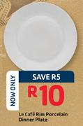 Le Cafe Rim Porcelain Dinner Plate