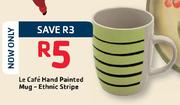 Le Cafe Hand Painted Mug-Ethnic Stripe