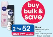 Nivea Deodorant Spray-For 2 x 150ml