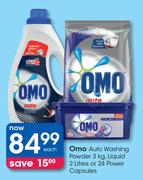 Omo Auto Washing Powder 3Kg, Liquid 2L Or 24 Power Capsules-Each