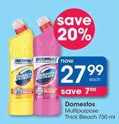 Domestos Multipurpose Thick Bleach-750ml Each