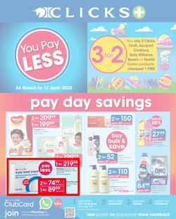 Clicks : You Pay Less (24 March - 12 April 2022), page 1