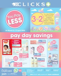 Clicks : You Pay Less (24 March - 12 April 2022), page 1