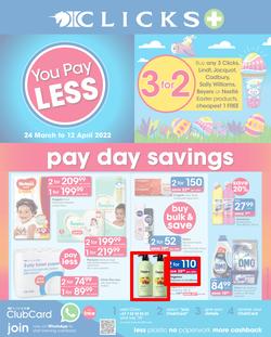 Clicks : You Pay Less (24 March - 12 April 2022), page 1