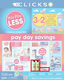 Clicks : You Pay Less (24 March - 12 April 2022), page 1