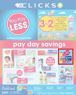 Clicks : You Pay Less (24 March - 12 April 2022), page 1