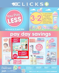 Clicks : You Pay Less (24 March - 12 April 2022), page 1