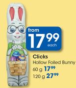 Clicks Hollow Foiled Bunny-60g Each