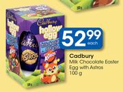 Cadbury Milk Chocolate Easter Egg With Astros-100g Each