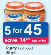 Purity First Food-For 5 x 80ml