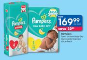 Pampers Pants Or New Baby Dry Disposable Nappies Value Pack-Per Pack