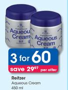 Reitzer Aqueous Cream-For 3 x 450ml