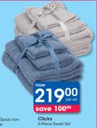 Clicks 6 Piece Towel Set-Per Set