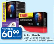Activo Health Exam Cocktail 10 Capsules Or Concentration 30 Capsules-Per Pack
