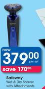 Safeway Wet & Dry Shaver With Attachments-Per Set