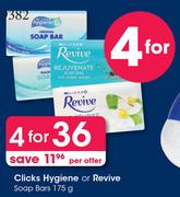 Clicks Hygiene Or Revive Soap Bars-For 4 x 175g