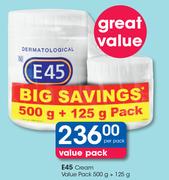 E45 Cream Value Pack-500g + 125g Per Pack