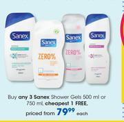 Sanex Shower Gels 500ml Or 750ml-Each