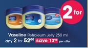 Vaseline Petroleum Jelly-For 2 x 250ml Per Offer