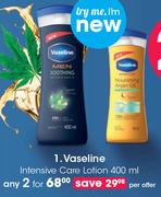 Vaseline Intensive Care Lotion-For 2 x 400ml Per Offer