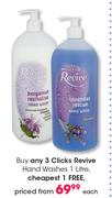 Clicks Revive Hand Washes-1L Each
