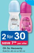 Oh So Heavenly Roll On-For 2 x 45ml Or 50ml