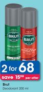 Brut Deodorant-For 2 x 200ml