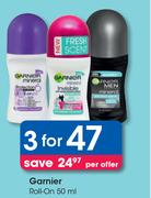 Garnier Roll On-For 3 x 50ml