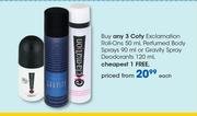 Coty Exclamation Roll-Ons 50ml, Perfumed Body Sprays 90ml Or Gravity Spray Deodorants 120ml-Each