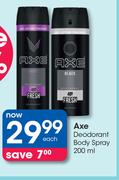 Axe Deodorant Body Spray-200ml Each