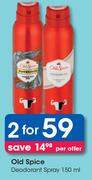 Old Spice Deodorant Spray-For 2 x 150ml