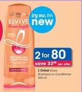 L'Oreal Elvive Shampoo Or Conditioner-For 2 x 200ml