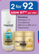 Pantene Shampoo Or Conditioner 360ml Or 400ml Or Treatments-For 2