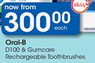 Oral-B D100 & Gumcare Rechargeable Toothbrushes-Each