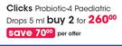 Clicks Probiotic 4 Paediatric Drops 5ml-For 2