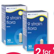 Clicks 9 Strain Flora Blend 30 Capsules-For 2