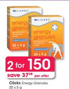 Clicks Energy Granules-For 2 x 20 x 5g