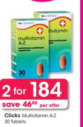 Clicks Multivitamin A-Z 30 Tablets-For 2