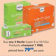 Revite Super B or Vit-T-Go Products-Per Pack