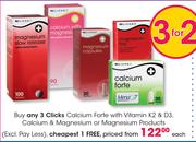 Clicks Calcium Forte With Vitamin K2 & D3 Calcium & Magnesium Or Magnesium Products-Each