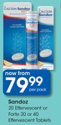 Sandoz 20 Effervescent Or Forte 20 Or 40 Effervescent Tablets-Per Pack