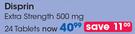 Disprin Extra Strength 500 mg 24 Tablets-Per Pack