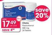 Clicks Paracetamol 500 mg 24 Tablets-Per Pack