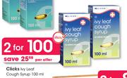 Clicks Ivy Leaf Cough Syrup-For 2 x 100ml