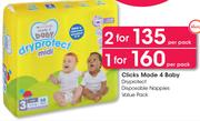 Clicks Made 4 Baby Dryprotect Disposable Nappies Value Pack-Per Pack