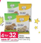 Clicks Made 4 Baby Rice Cakes-For 4 x 20g Per Offer