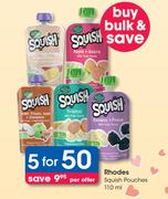 Rhodes Squish Pouches-For 5 x 110ml Per Offer