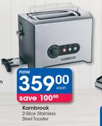 Kambrook 2 Slice Stainless Steel Toaster-Each