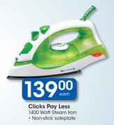 Clicks Pay Less 1400 Watt Steam Iron-Each